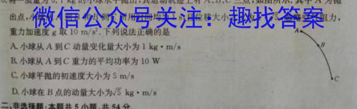 内蒙古自治区包头市2024年高考适应性考试试题（二）物理试题答案