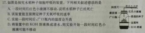 天一大联考 亳州市普通高中2023-2024学年度第一学期高二期末质量检测生物学部分