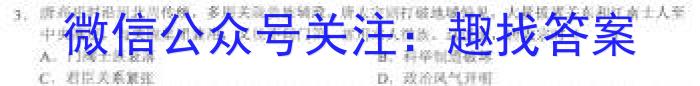 安徽省2024年九年级中考模拟预测（无标题）历史试卷