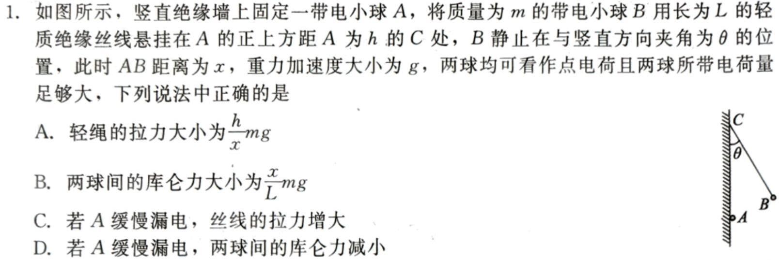 [今日更新]江苏省决胜新高考——2024届高三年级大联考(4月).物理试卷答案