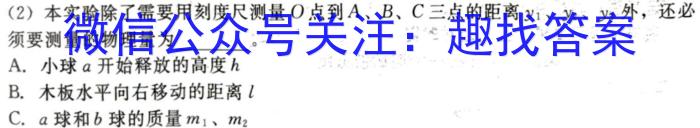 齐鲁名校大联考2025届山东省高三第一次学业水平联合检测物理试卷答案