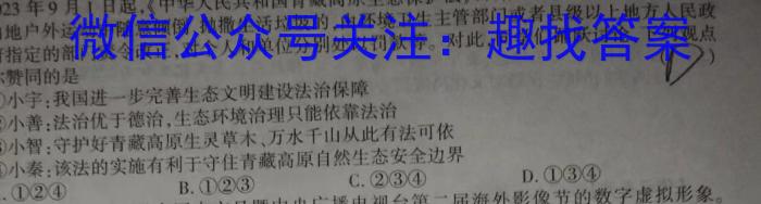 2024届衡水金卷先享题[调研卷](贵州专版)四政治~