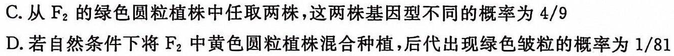 2025届新疆高三考试8月联考(XJ)生物