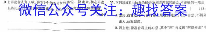 衡水名师卷 2024年高考模拟调研卷(新教材▣)(三)3/语文