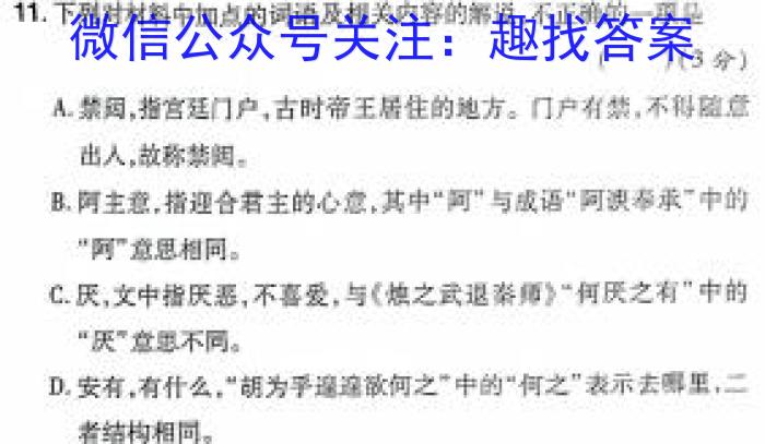 衡水金卷 2024届高三年级12月份大联考(新教材)语文