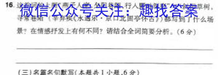 安徽省2023-2024学年度高二年级5月阶段性月考卷（4454B）语文