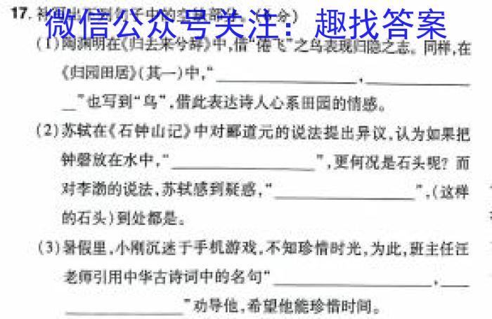 辽宁省盘锦市大洼区2024-2025秋季学期初质量检测（初一）语文