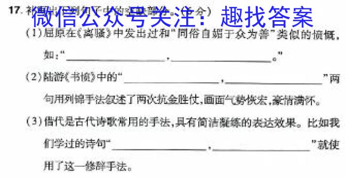 河南省YZS2023-2024学年七年级下学期期中阶段性质量检测试卷语文