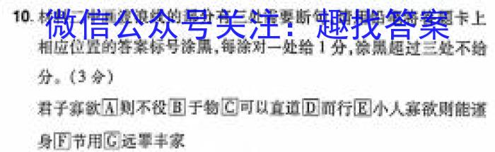 安徽省利辛县2023-2024年度第一学期九年级义务教育教学质量检测/语文