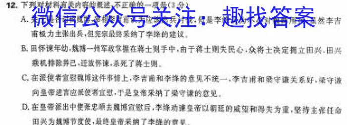 铭师文化 2023~2024学年第二学情安徽县中联盟高一3月联考(4331A)语文