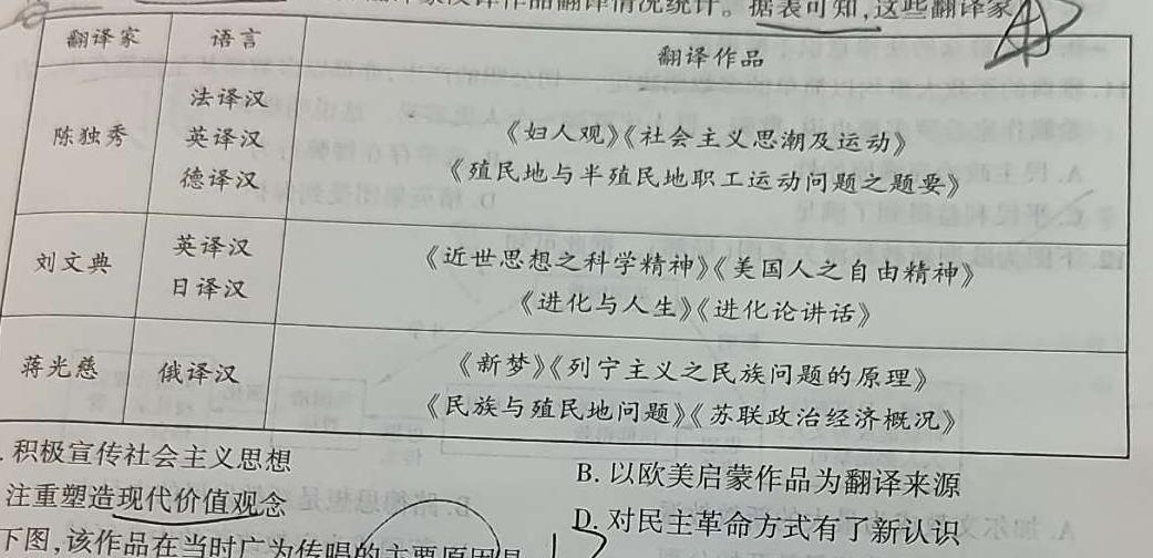 [今日更新]德阳市高中2023级第一学年教学质量监测考试历史试卷答案