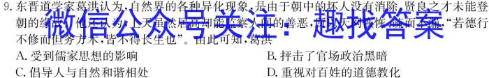 安徽省2023-2024学年第一学期八年级第三次综合训练历史试卷答案