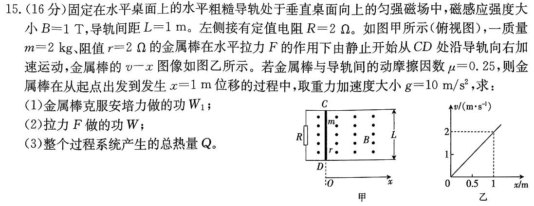 天一大联考 焦作市普通高中2023-2024学年(下)高二期末考试(物理)试卷答案