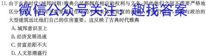 长郡中学2024年高二暑假作业检测试卷政治1