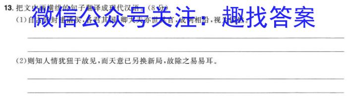 2024届衡水金卷先享题调研卷(JJ.AB)(3)/语文