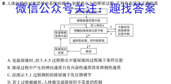 安徽鼎尖教育 2024届高一2月开学考生物学试题答案