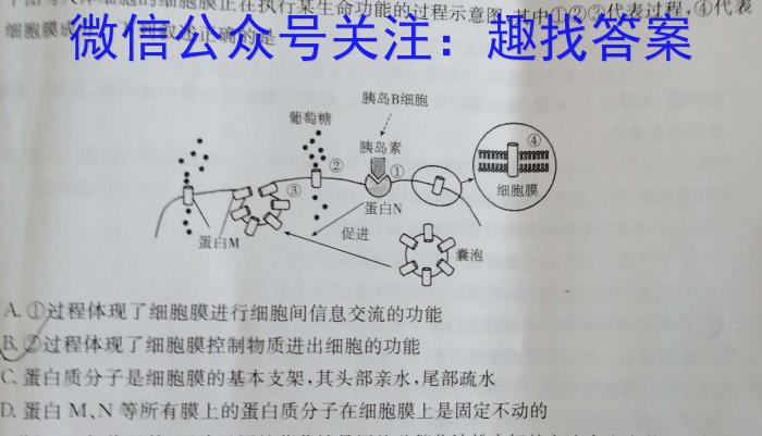 百师联盟 2024届高三冲刺卷(一)1 辽宁卷生物学试题答案