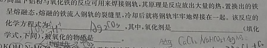 【热荐】河北省2023-2024学年度九年级第一学期素质调研三化学