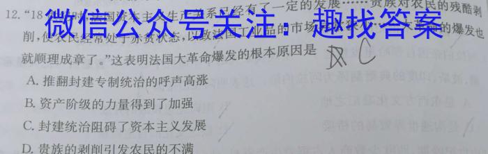 十五校教育集团·2024年安徽省中考第三次模拟考试历史试卷