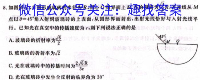 河南省漯河市2023-2024学年度七年级下期期末学业质量评估物理试题答案