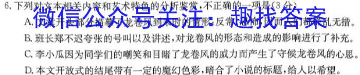 甘肃省2024届高三年级下学期2月联考（高三检测）语文