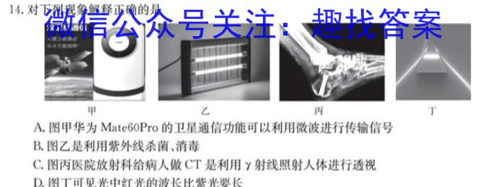 中考必杀技2024年河南省普通高中招生考试B卷物理试题答案