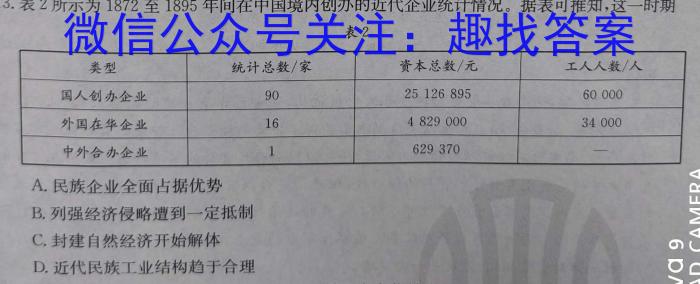 衡水金卷先享题月考卷2023-2024学年度下学期高二年级二调考试历史试卷答案