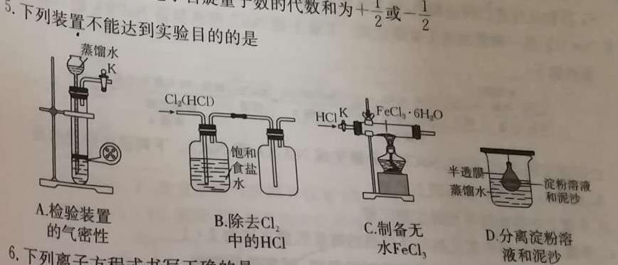 【热荐】24届高三年级TOP二十名校调研考试九化学