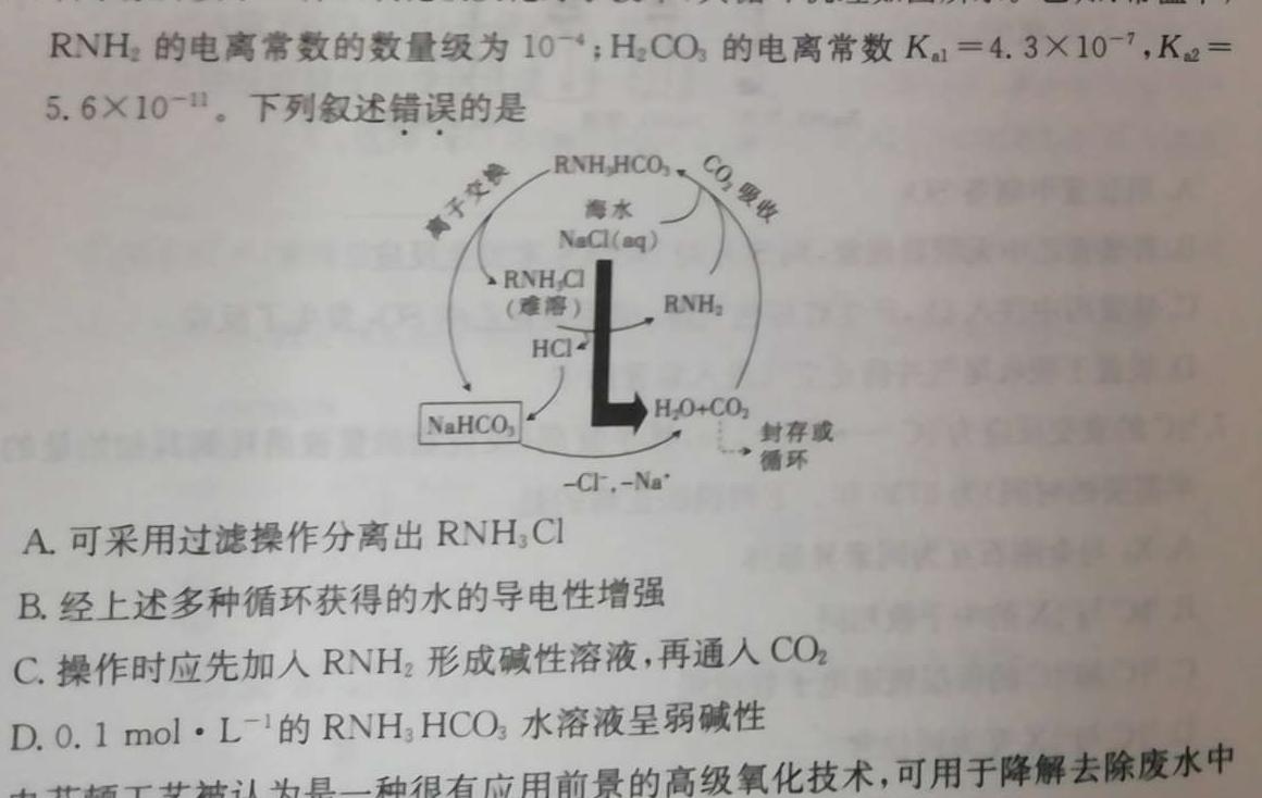 1河北省思博教育2023-2024学年九年级第一学期第四次学情评估（期末）化学试卷答案