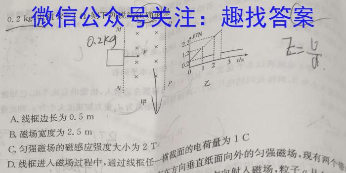 山东省泰安市2023~2024学期高三上学期期末考试(2024.01)物理试卷答案