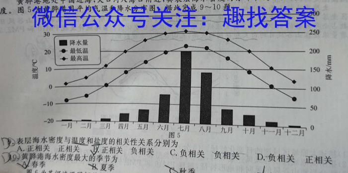 2023~2024学年安徽省县中联盟高三5月联考最后一卷(4419C)地理试卷答案