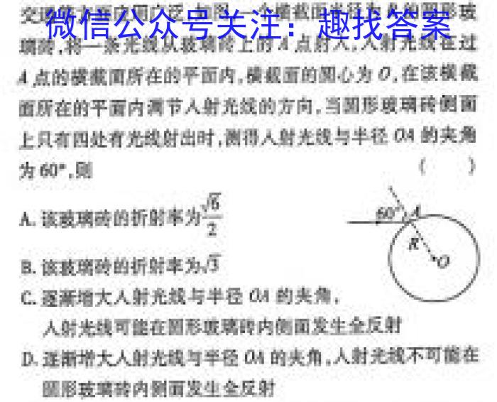 解读卷 2024年陕西省初中学业水平考试模考试卷(三)3物理试卷答案