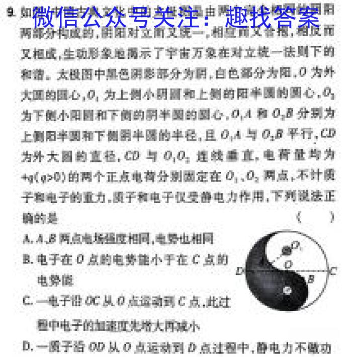 黑龙江省2023-2024学年度下学期高二开学考试(242587D)l物理