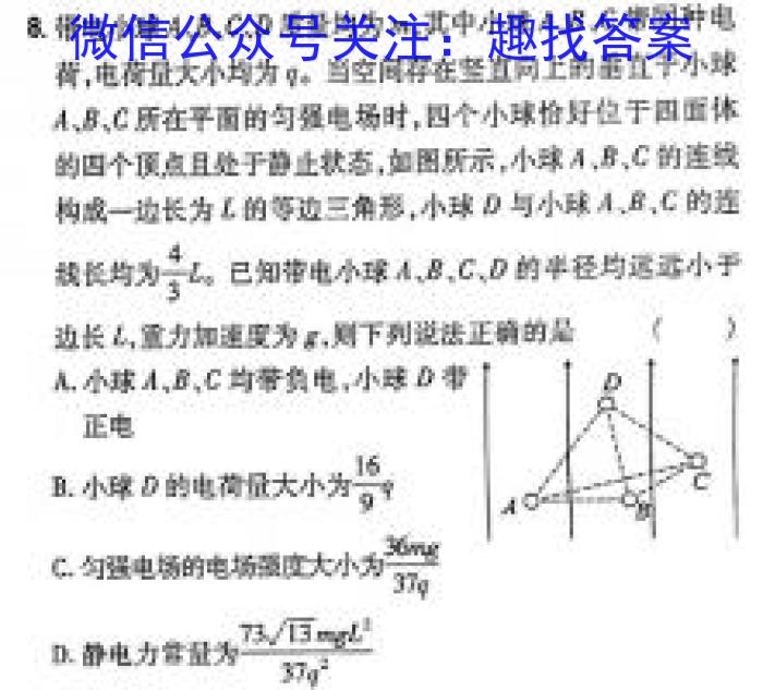 2024年普通高校招生考试仿真模拟卷(五)5物理试卷答案