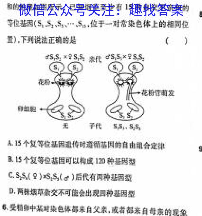 启光教育2024年河北省初中毕业生升学文化课模拟考试（六）生物学试题答案