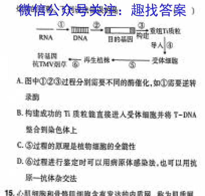 河北省沧州市2023-2024学年高二第二学期期末教学质量监测生物学试题答案