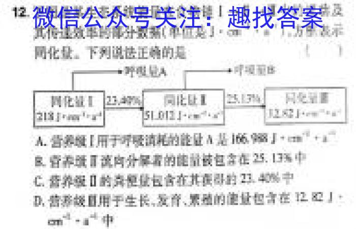 学林教育 2024年陕西省初中学业水平考试·信息猜题卷生物学试题答案