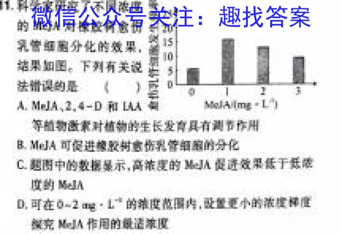 扬州市2024届高三考前调研测试(2024.05)生物学试题答案