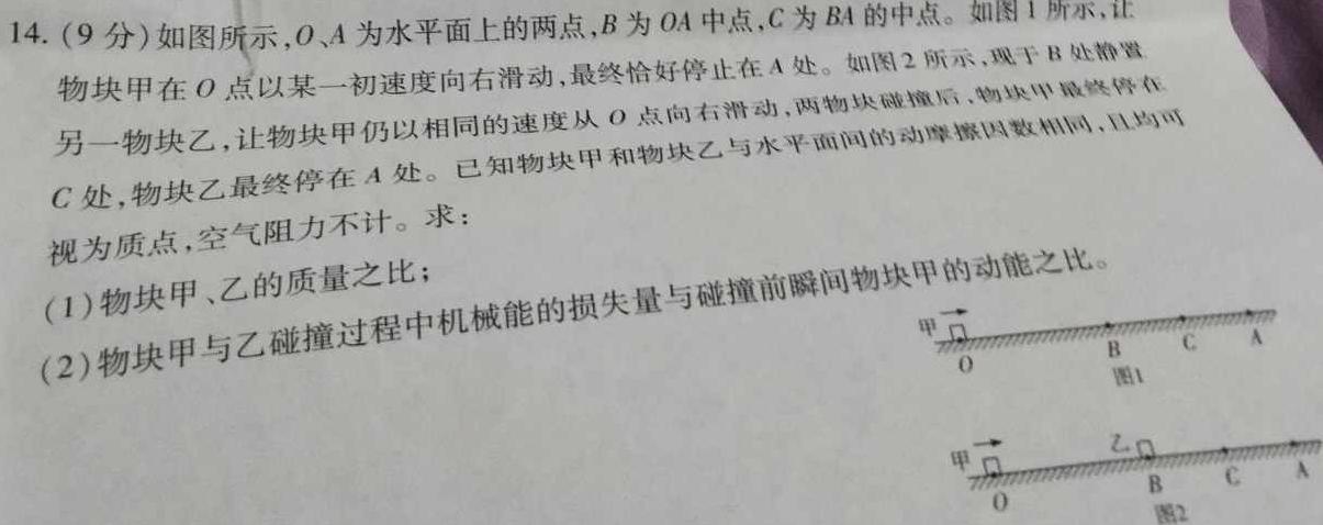 [今日更新]安徽省合肥市肥东县2024届九年级期末试卷.物理试卷答案