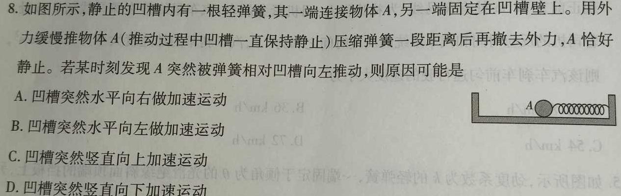 [今日更新]2024年普通高等学校招生全国统一考试压轴卷(T8联盟)(二)2.物理试卷答案