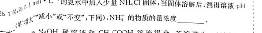 1环际大联考“逐梦计划”2023-2024学年度高二年级第一学期阶段考试（三）化学试卷答案