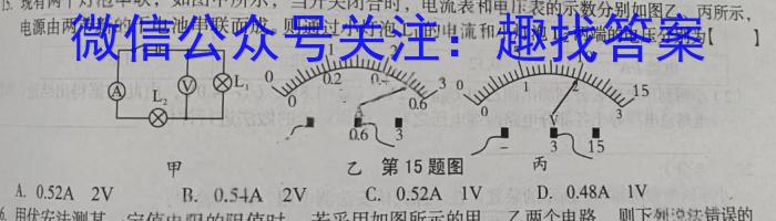 衡水金卷 2024届高三年级12月份大联考(新教材)物理`