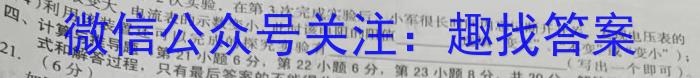 陕西省商洛市2023-2024学年度第一学期九年级期末检测A物理试卷答案