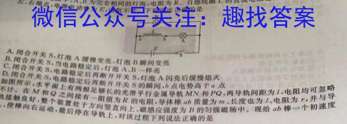 2025届普通高等学校招生统一考试青桐鸣高二12月大联考物理试卷答案