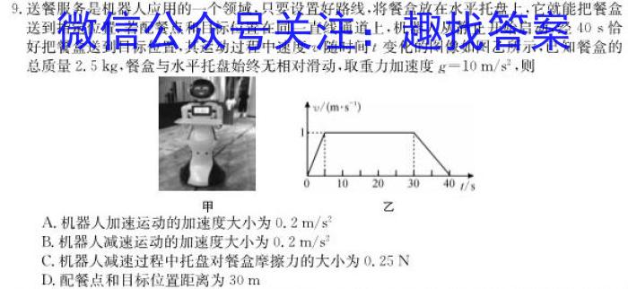 2024届陕西省九年级学业水平质量监测(♪)物理