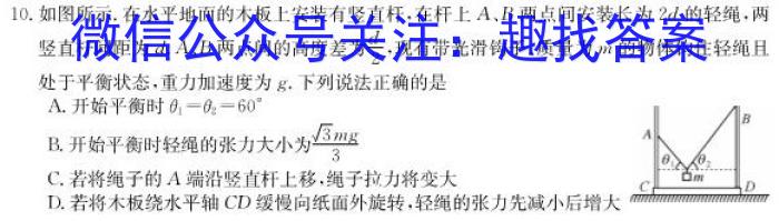 湖北省武汉市高二2023~2024学年度第二学期期末质量检测物理试卷答案