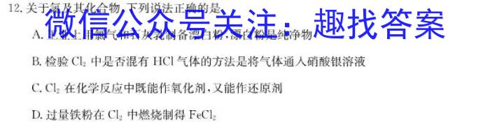 f青桐鸣 2026届普通高等学校招生全国统一考试 青桐鸣高一联考(12月)化学