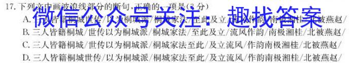 山西省2024-2025学年第一学期九年级教学质量检测（一）语文