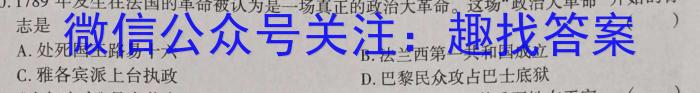 陕西省商洛市2023-2024学年度第一学期九年级期末检测A历史试卷答案