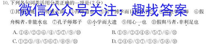 2024年山东省普通高中学业水平等级考试冲刺压轴卷(二)/语文